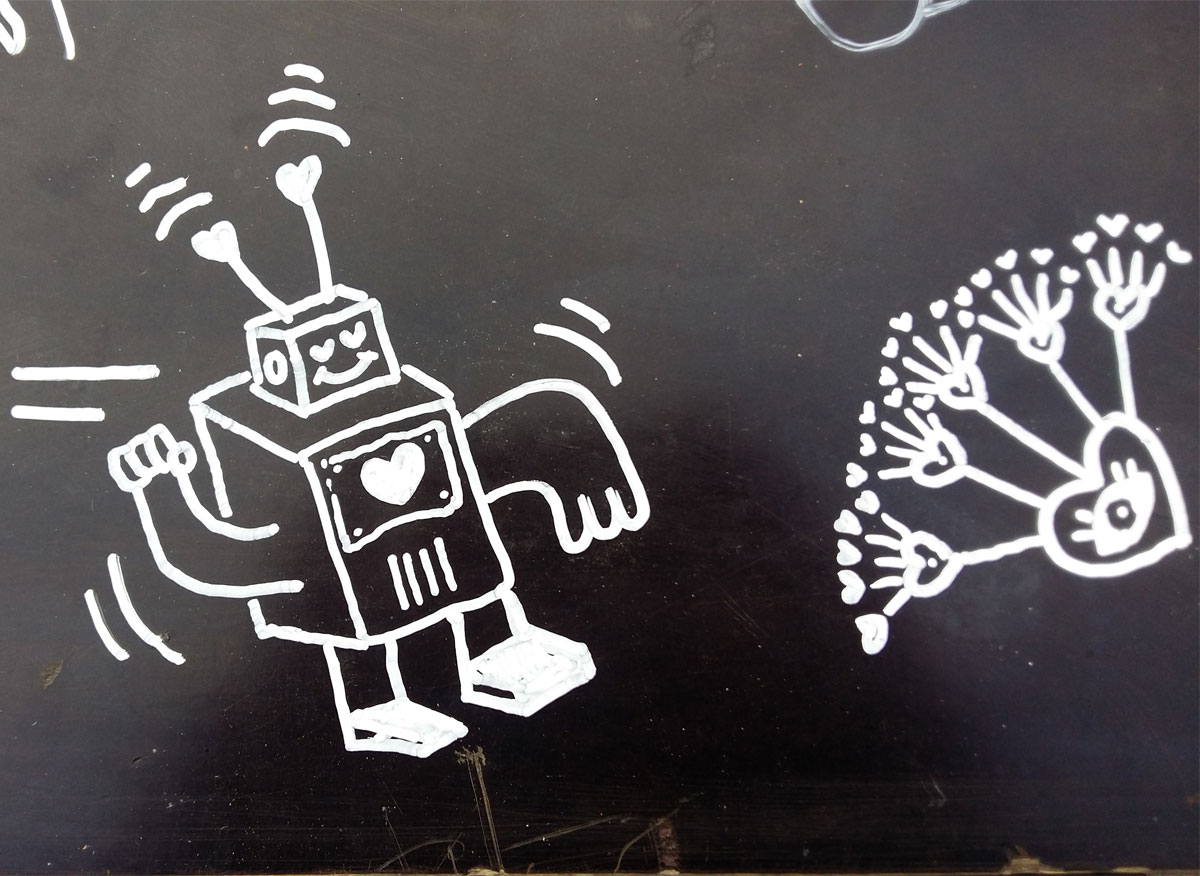 drawings on bar tables